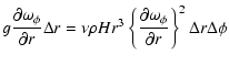 $\displaystyle g \frac{\partial \omega_{\phi}}{\partial r} \Delta r = \nu \rho H...
...\{ \frac{\partial \omega_{\phi}}{\partial r} \right \}^{2} \Delta r \Delta \phi$