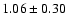 $1.06\pm 0.30$