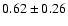 $0.62\pm0.26$