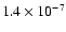 $1.4\times 10^{-7}$