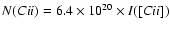 $N(C {\sc ii}{})=6.4\times 10^{20} \times I([C {\sc ii}]{})$