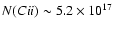 $N(C {\sc ii}{})\sim 5.2\times 10^{17}$