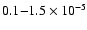 $0.1{-}1.5\times 10^{-5}$