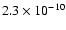 $2.3\times 10^{-10}$