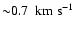 ${\sim}0.7~~{\rm km}~{\rm s}^{-1}$