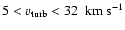 $5 < v_{\rm turb} < 32~~{\rm km}~{\rm s}^{-1}$