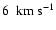 $6~~{\rm km}~{\rm s}^{-1}$