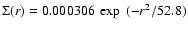 $\Sigma(r)=0.000306~\exp~(-r^2/52.8)$