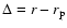 $\Delta=r-r_{\rm p}$