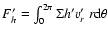 $F_h'=\int_0^{2\pi} \Sigma h' v_r'~r{\rm d}\theta$