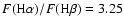 $F({\rm H\alpha}) / F({\rm H\beta}) = 3.25$
