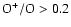 ${\rm O^{+}/O>0.2}$