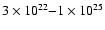 $3 \times 10^{22}{-}1 \times 10^{25}$