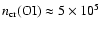 $n_{\rm cr}({\rm
OI})\approx5\times10^5$