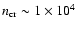 $n_{\rm cr}\sim1\times10^4$