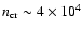 $n_{\rm cr}\sim4\times10^4$