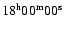 $\rm 18^h 00^m 00^s$