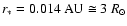 $r_* = 0.014~{\rm AU} \cong 3~R_\odot$