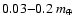 $0.03 {-}0.2~ {m_\oplus}$