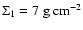 $\Sigma_1 = 7\
\mbox{g cm}^{-2} $
