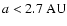 $a< 2.7\ \mbox{AU} $