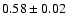 $0.58 \pm 0.02 $