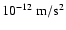 $10^{-12}~{\rm
m}/{\rm s}^2$