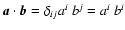 $\vec{a} \cdot \vec{b} = \delta_{ij}a^i~b^j = a^i~b^i$