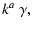 $\displaystyle k^a~\gamma,$