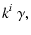 $\displaystyle k^i~\gamma,$