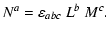 $\displaystyle N^a=\varepsilon_{abc}~L^b~M^c.$