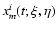 $x^i_m(t;\xi,\eta)$