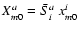 $X^a_{m0}=\bar{S}^a_i~x^i_{m0}$