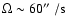 $\Omega \sim 60 \hbox{$^{\prime\prime}$ }/{\rm s}$