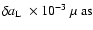 $\delta a_{\rm L}\ \times 10^{-3} ~\hbox{$\mu$ as}$