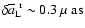 $\delta\overline{a}_{\rm L}^{~\rm r}\sim0.3~\hbox{$\mu$ as}$