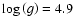 $\log\left(g\right) =4.9$