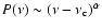 $P(\nu)\sim(\nu-\nu_{\rm c})^{\alpha}$