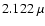 $2.122~\mu$