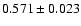 $0.571\pm 0.023$
