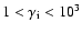 $1 < \gamma_{\rm i} < 10^3$