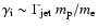 $\gamma_{\rm i}
\sim \Gamma_{\rm jet} ~ m_{\rm p} / m_{\rm e}$