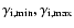 $\gamma_{\rm i,min}, \gamma_{\rm i,max}$