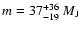 $m=37^{+36}_{-19}~M_{\rm J}$