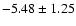 $-5.48\pm1.25$