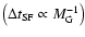 $\left( \Delta t_{\rm SF}
\propto M_{\rm G}^{-1}\right)$