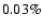 $0.03 \%$