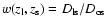 $w(z_{\rm l},z_{\rm s})=D_{\rm ls}/D_{\rm os}$