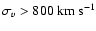 $\sigma_v>800 ~ {\rm km~ s}^{-1}$