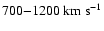 $700{-}1200~ {\rm km~ s}^{-1}$